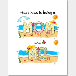 Happiness Is Being A Mom And Ma Summer Beach Happy Mother's Posters and Art